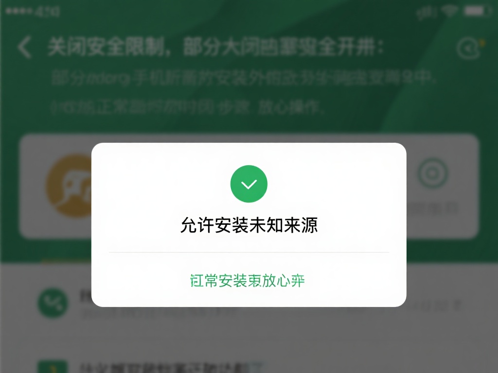 关闭安全限制：部分安卓设备首次安装外部应用时需要开
